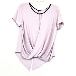 Lush lavender plunging draped top